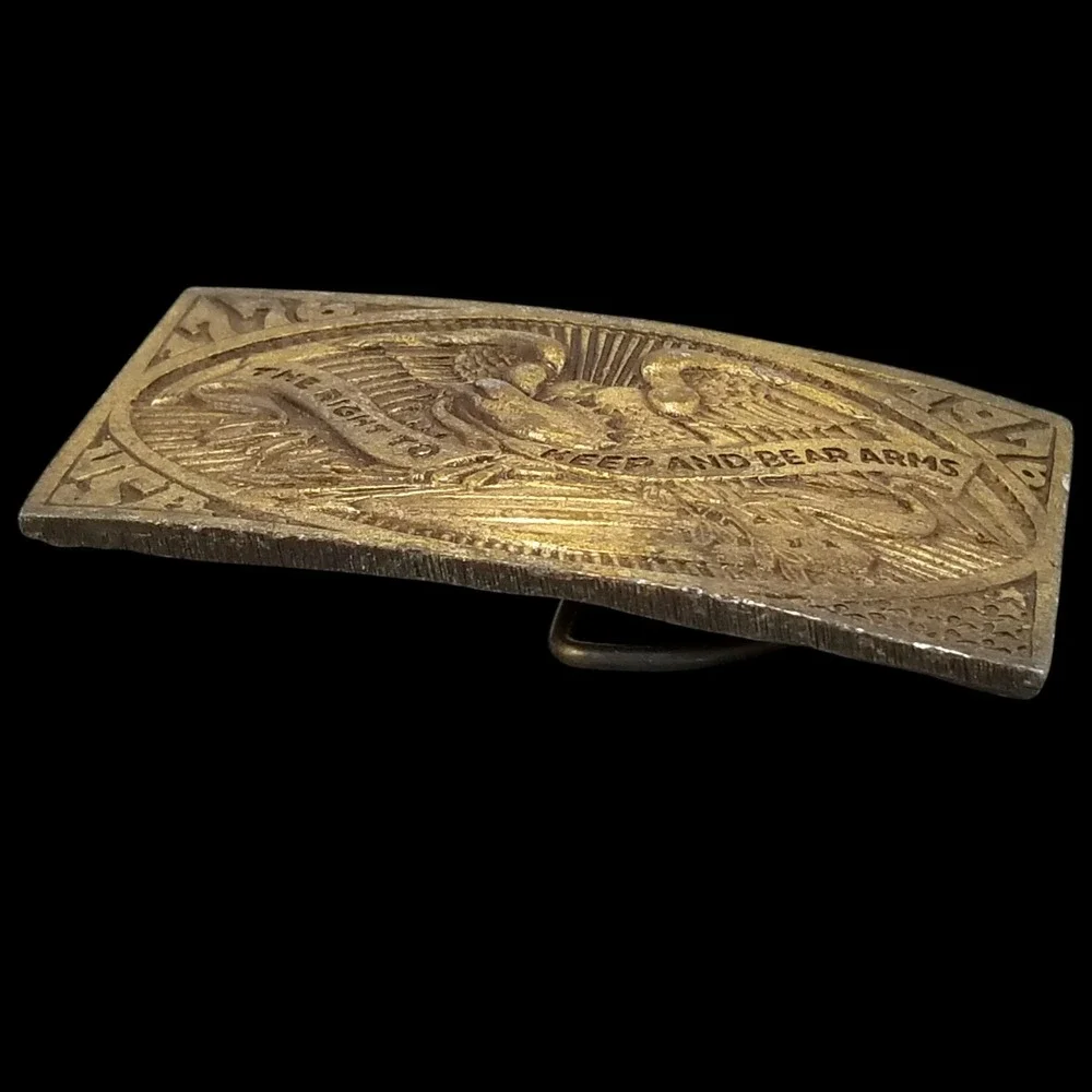 The Right To Keep And Bear Arms - Eagle 1976 Belt Buckle Brass Plated‎ USA Made